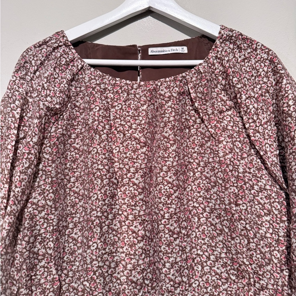 Abercrombie & Fitch floral crop top Peasant Boho Women M spring summer - Picture 3 of 9